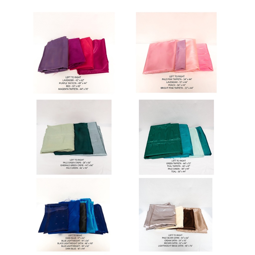 New group of various polyester fabric cuts - 24 pieces total